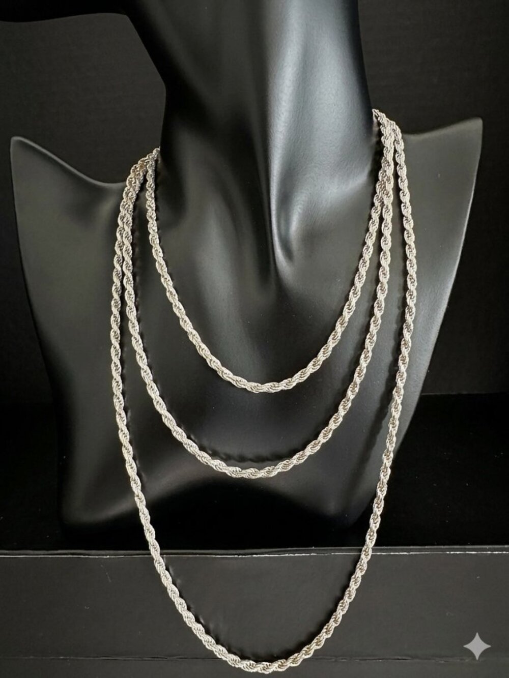 Milor Italy 925 Sterling Silver Rope Chain Necklace 52” – 47g Extra Long Stateme